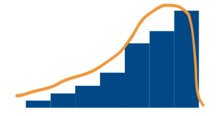skewed left shape histogram